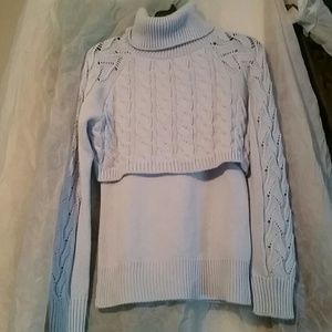 Light blue layered sweater